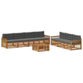 Outdoor-Sofagarnitur mit Kissen 8 pcs Natur und Anthrazit