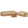 Outdoor-Sofagarnitur mit Kissen 8 pcs Natur und Beige