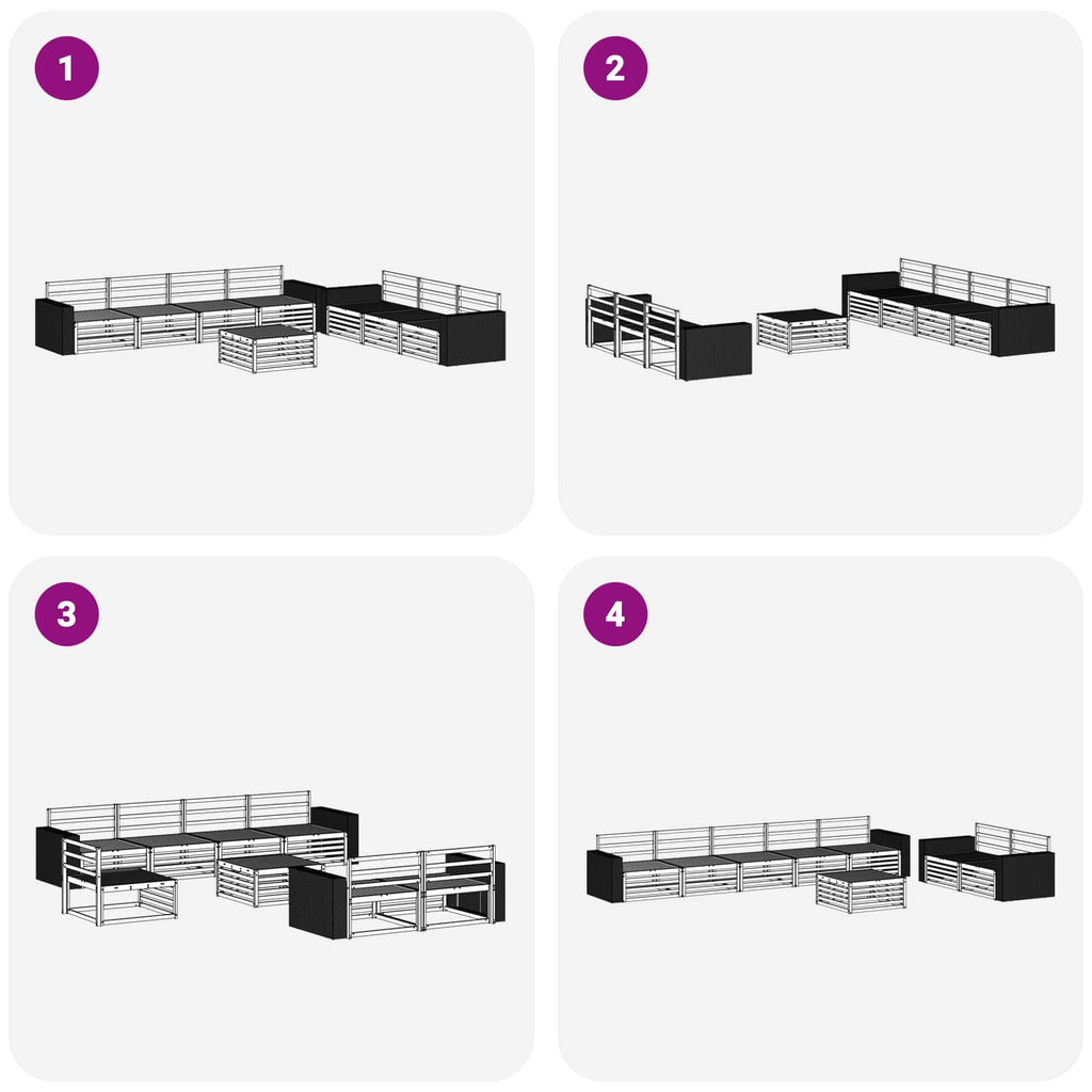 Outdoor-Sofagarnitur 8 pcs Natur 79 x 79 x 37 cm