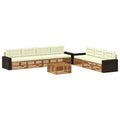 Outdoor-Sofagarnitur 8 pcs Natur und Creme 79 x 79 x 37 cm