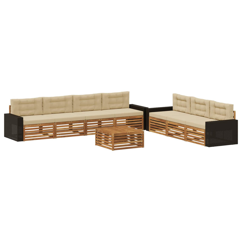 Outdoor-Sofagarnitur 8 pcs Natur und Beige 79 x 79 x 37 cm