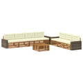 Outdoor-Sofagarnitur 8 pcs Natur und Creme 79 x 79 x 37 cm