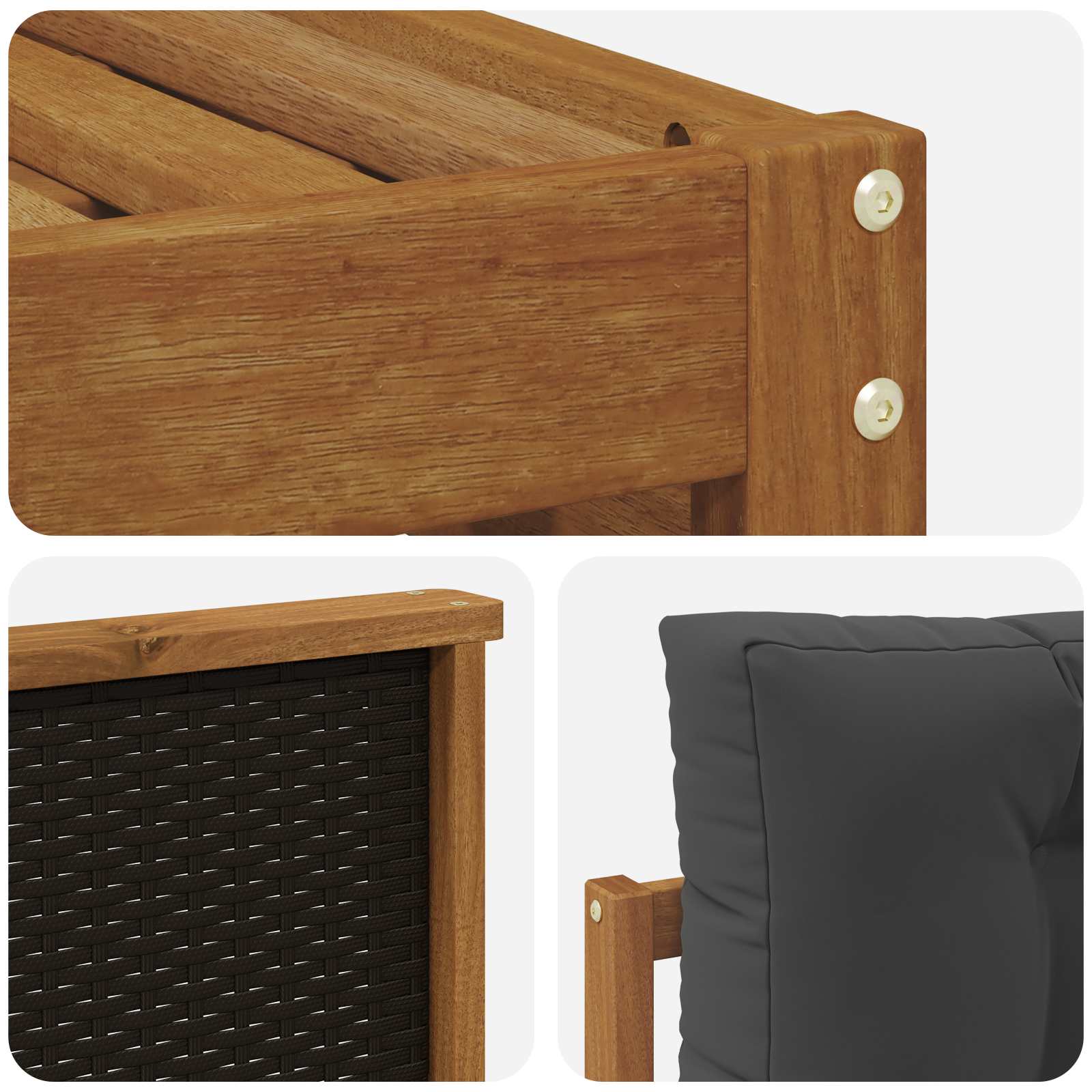 Outdoor-Sofagarnitur 8 pcs Natur und Anthrazit