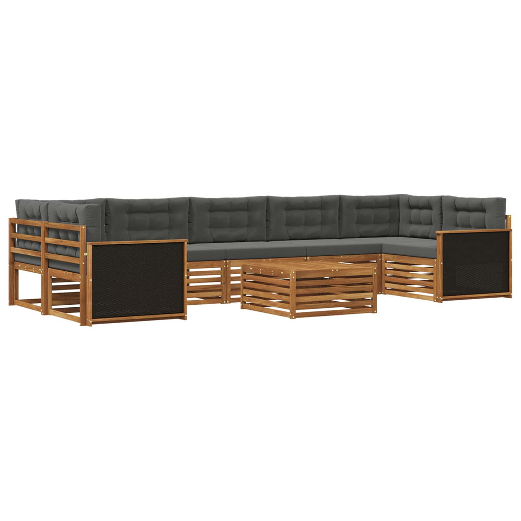 Outdoor-Sofagarnitur 8 pcs Natur und Anthrazit
