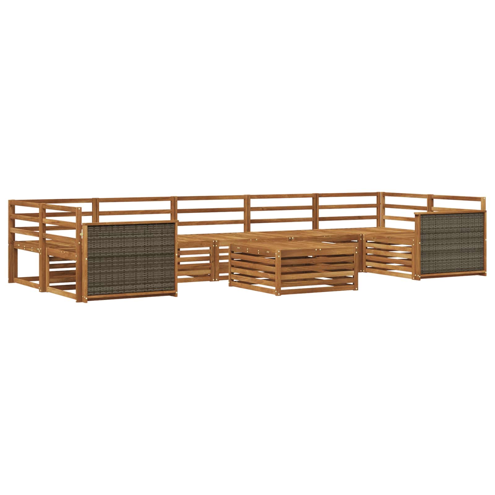 Outdoor-Sofagarnitur 8 pcs Natur Massivholz Akazie