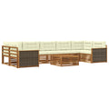 Outdoor-Sofagarnitur mit Kissen 8 pcs Natur und Creme