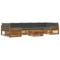 Outdoor-Sofagarnitur mit Kissen 8 pcs Natur und Anthrazit