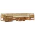 Outdoor-Sofagarnitur mit Kissen 8 pcs Natur und Beige