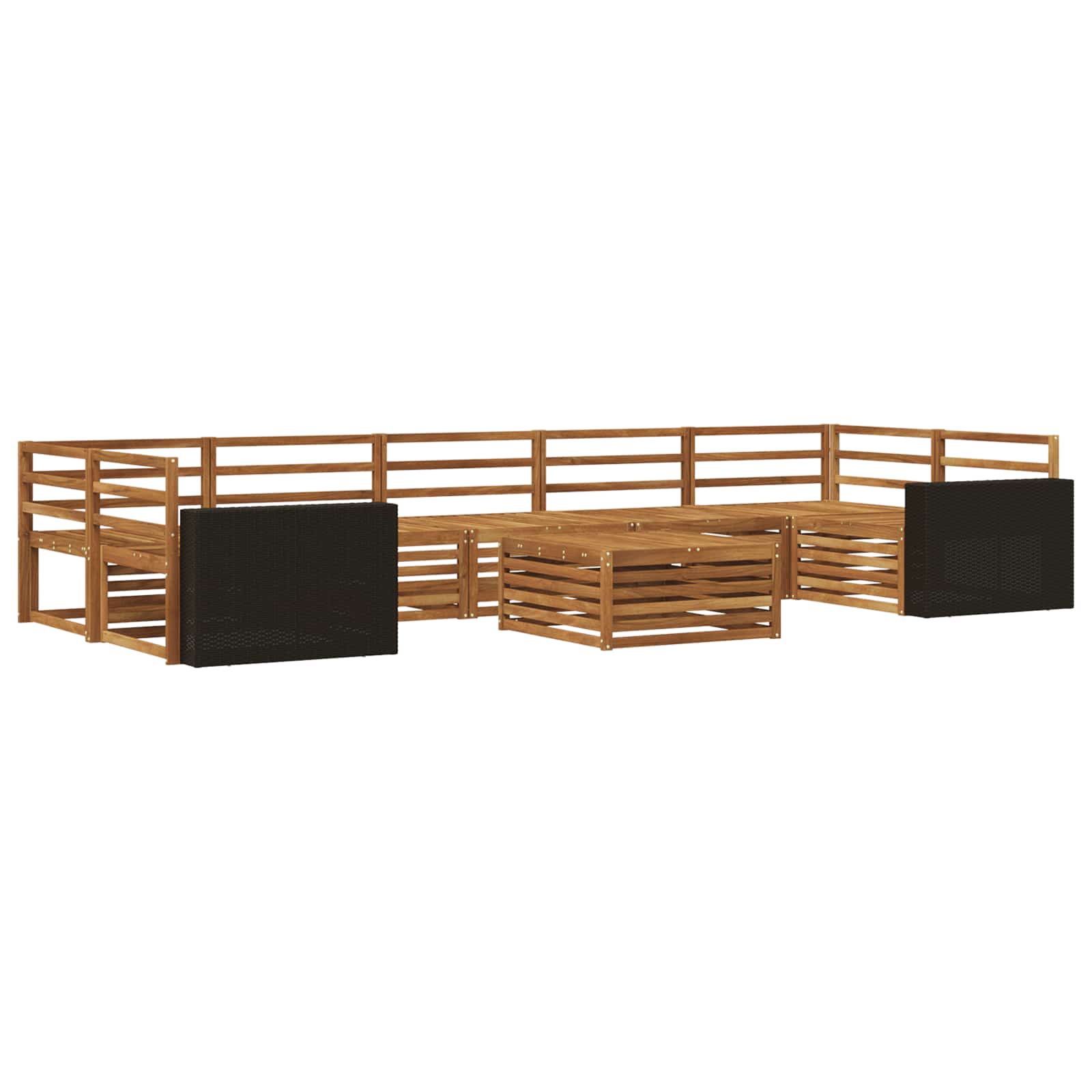Outdoor-Sofagarnitur 8 pcs Natur Massivholz Akazie