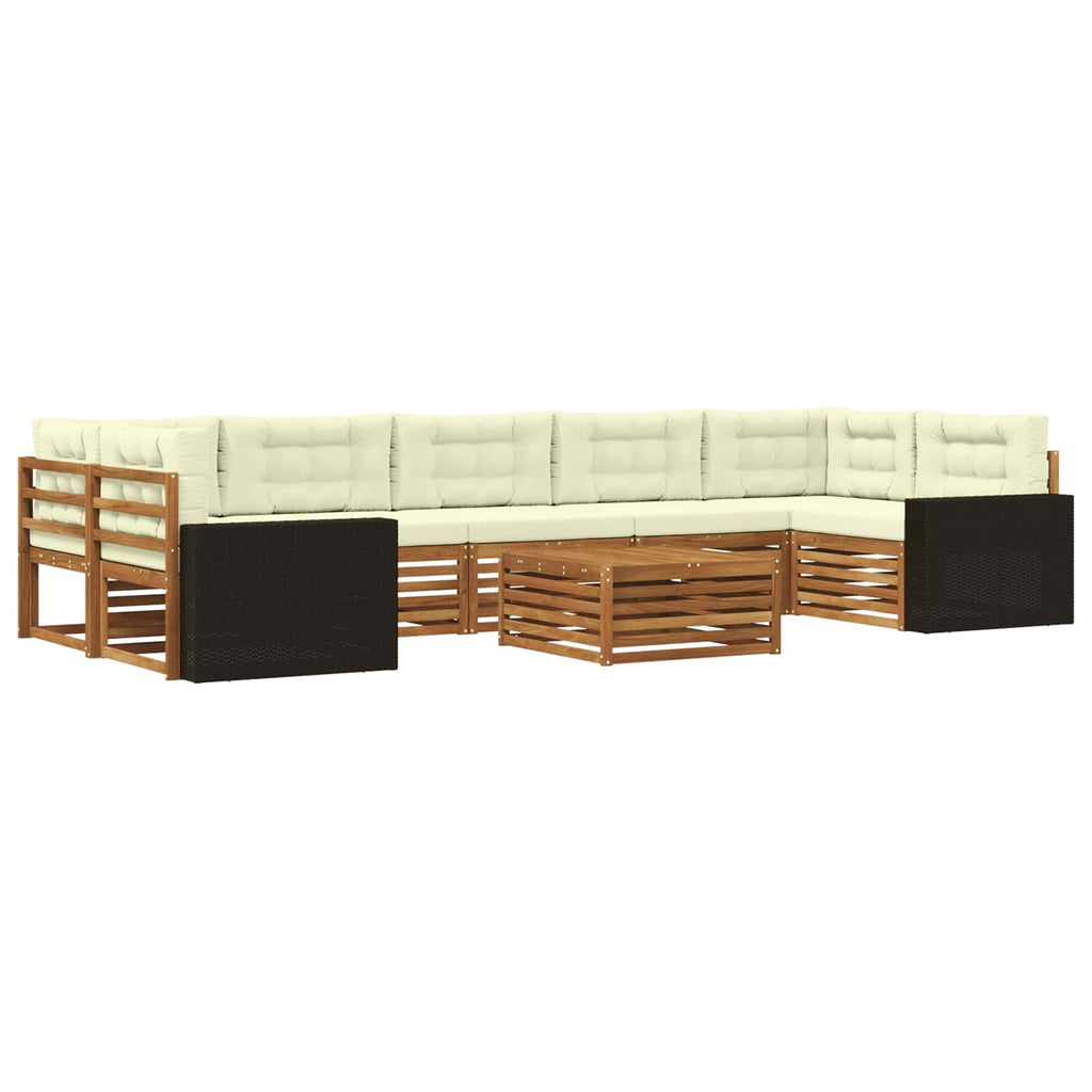 Outdoor-Sofagarnitur 8 pcs Natur und Creme
