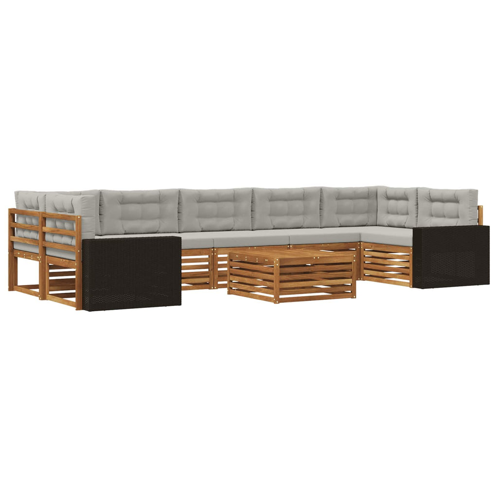 Outdoor-Sofagarnitur 8 pcs Natürlich und Hellgrau