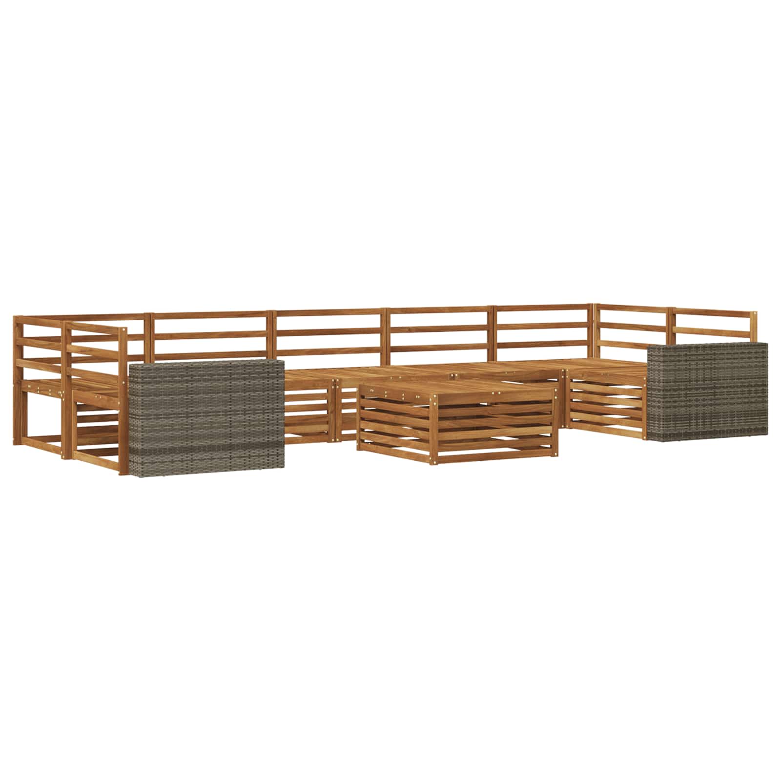 Outdoor-Sofagarnitur 8 pcs Natur Massivholz Akazie