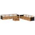 Outdoor-Sofagarnitur 9 pcs Natur Massivholz Akazie