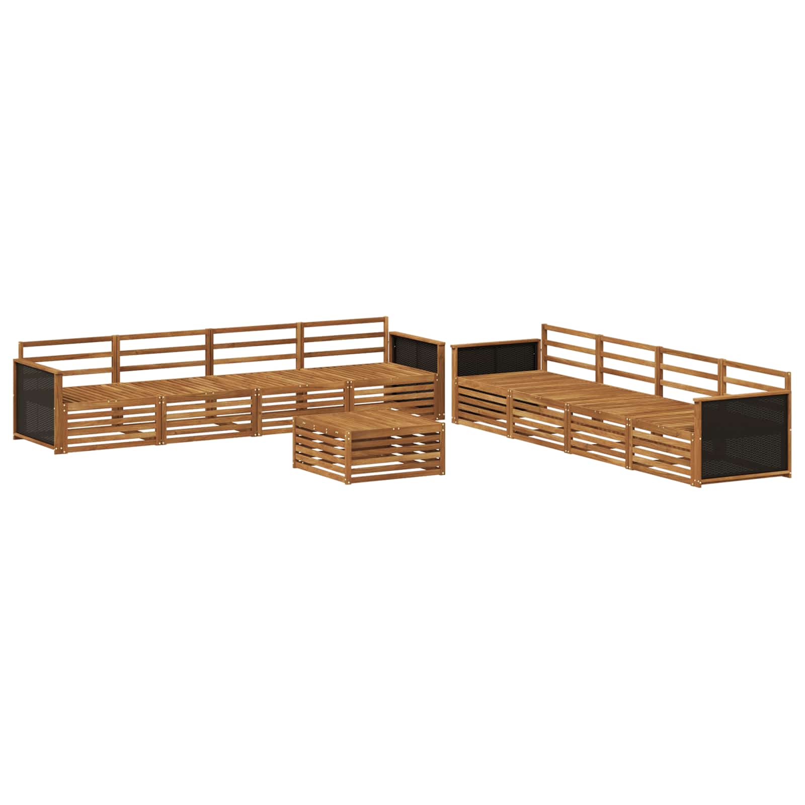 Outdoor-Sofagarnitur 9 pcs Natur Massivholz Akazie