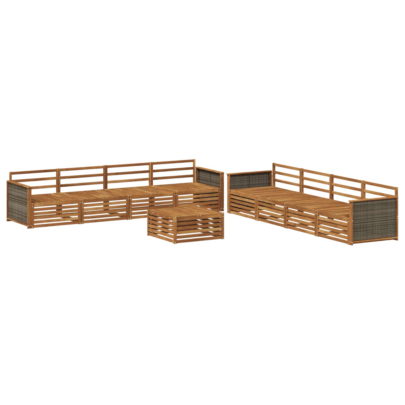 Outdoor-Sofagarnitur 9 pcs Natur Massivholz Akazie