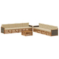 Outdoor-Sofagarnitur mit Kissen 9 pcs Natur und Beige