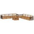 Outdoor-Sofagarnitur 9 pcs Natur Massivholz Akazie