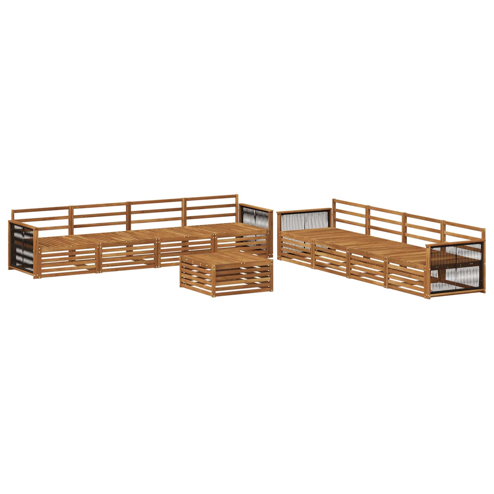 Outdoor-Sofagarnitur 9 pcs Natur Massivholz Akazie