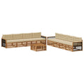 Outdoor-Sofagarnitur mit Kissen 9 pcs Natur und Beige
