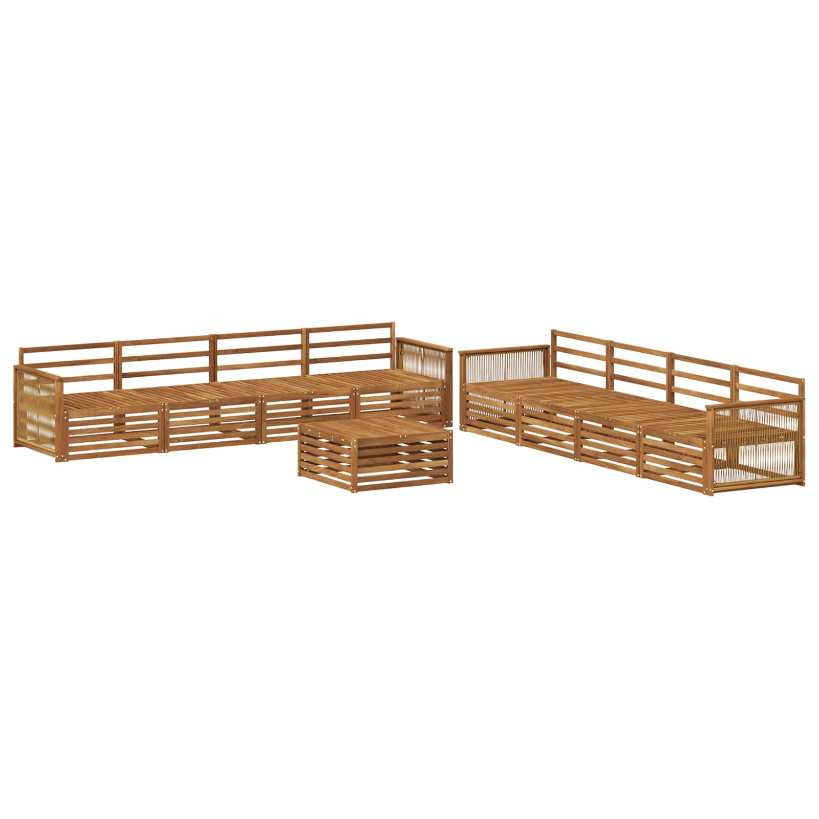 Outdoor-Sofagarnitur 9 pcs Natur Massivholz Akazie