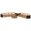 Outdoor-Sofagarnitur 9 pcs Natur Massivholz Akazie