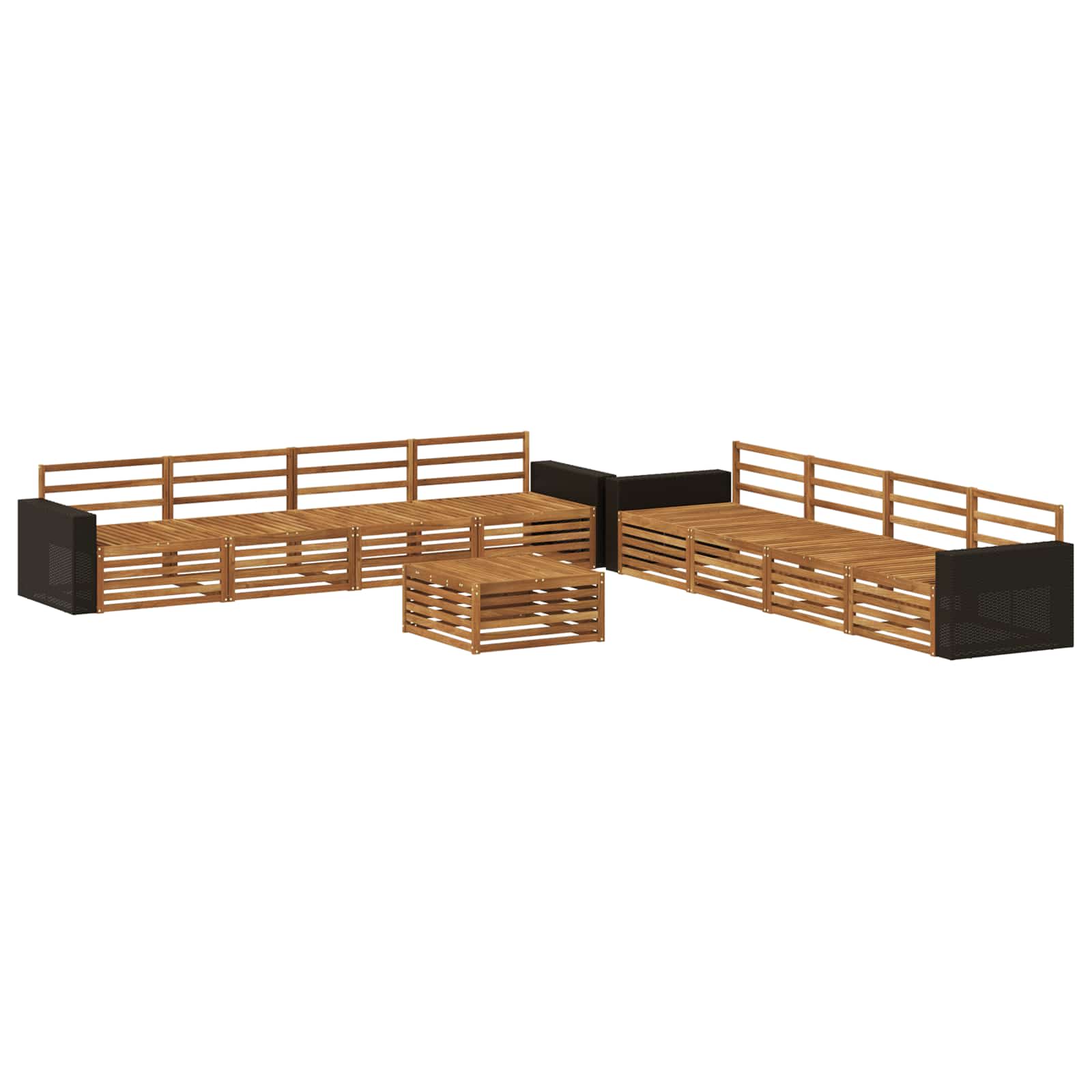 Outdoor-Sofagarnitur 9 pcs Natur Massivholz Akazie