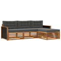 Outdoor-Sofagarnitur 4 pcs Natur und Anthrazit Polyester