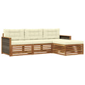 Outdoor-Sofagarnitur Natur und Creme 249,5 x 162,5 x 73 cm