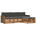 Outdoor-Sofagarnitur Natur und Anthrazit 249,5 x 162,5 x 73 cm