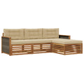 Outdoor-Sofagarnitur Natur und Beige 249,5 x 162,5 x 73 cm