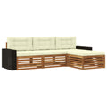 Outdoor-Sofagarnitur mit Kissen 4 pcs Natur und Creme Polyester