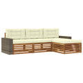 Outdoor-Sofagarnitur mit Kissen 4 pcs Natur und Creme Polyester