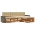 Outdoor-Sofagarnitur mit Kissen 4 pcs Natur und Beige Polyester
