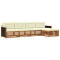 Outdoor-Sofagarnitur mit Kissen 5 pcs Natur und Creme Polyester