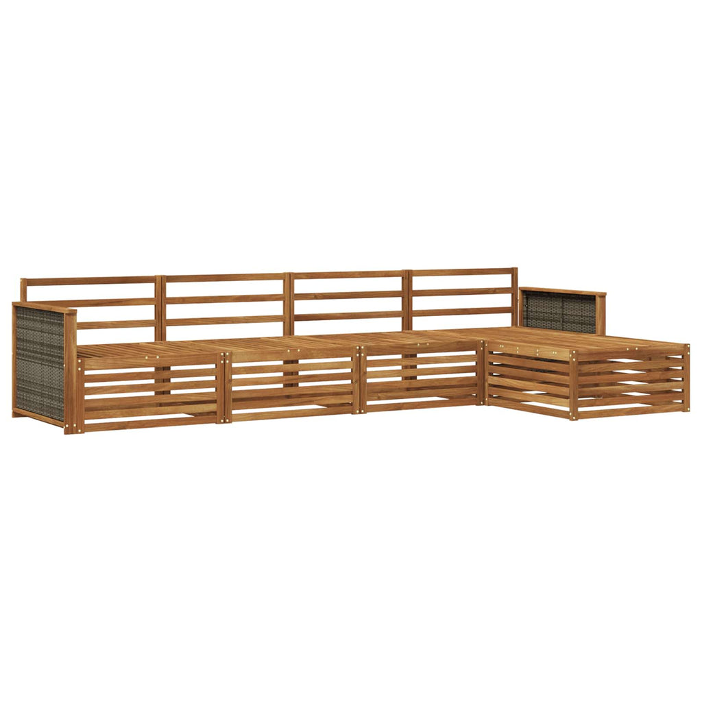 Outdoor-Sofagarnitur 5 pcs Natur Massivholz Akazie