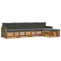 Outdoor-Sofagarnitur mit Kissen 5 pcs Natur und Anthrazit