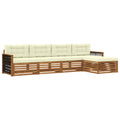 Outdoor-Sofagarnitur mit Kissen 5 pcs Natur und Creme
