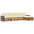 Outdoor-Sofagarnitur mit Kissen 5 pcs Natur und Creme Polyester