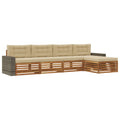 Outdoor-Sofagarnitur mit Kissen 5 pcs Natur und Beige Polyester