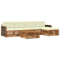 Outdoor-Sofagarnitur mit Kissen 6 pcs Natur und Creme