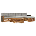 Outdoor-Sofagarnitur mit Kissen 6 pcs Natürlich und Hellgrau