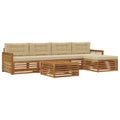 Outdoor-Sofagarnitur mit Kissen 6 pcs Natur und Beige