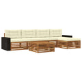 Outdoor-Sofagarnitur 6 pcs Natur und Creme 79 x 79 x 37 cm