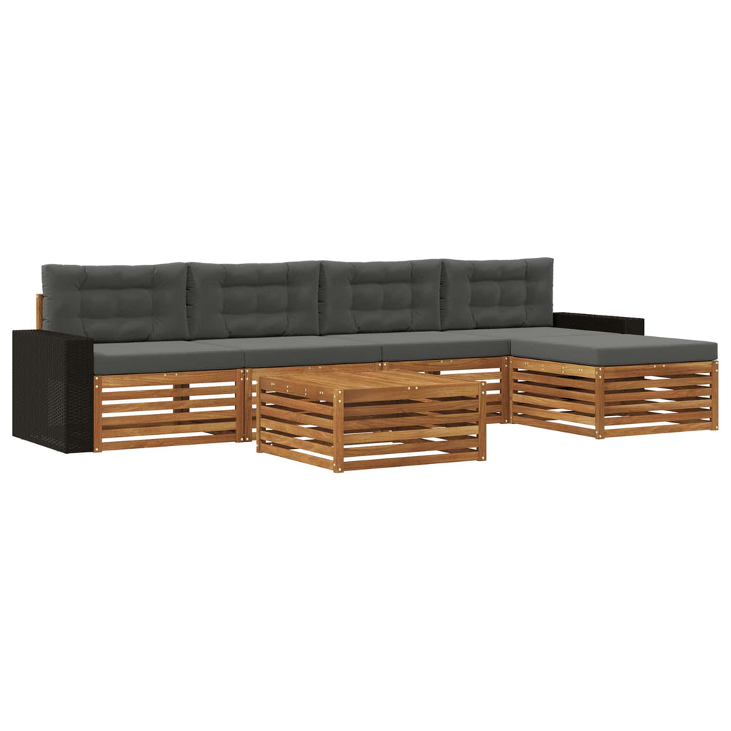 Outdoor-Sofagarnitur 6 pcs Natur und Anthrazit 79 x 79 x 37 cm