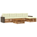Outdoor-Sofagarnitur 6 pcs Natur und Creme 79 x 79 x 37 cm