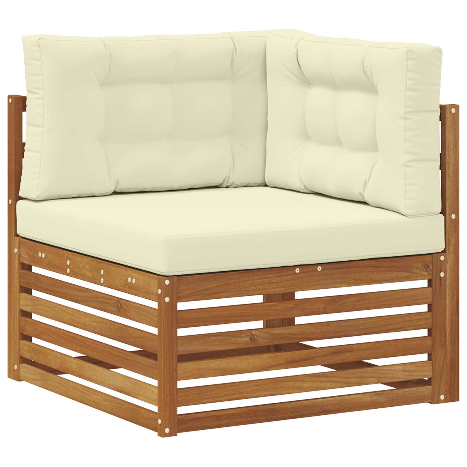 Outdoor-Sofagarnitur mit Kissen 4 pcs Natur und Creme