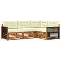 Outdoor-Sofagarnitur mit Kissen 4 pcs Natur und Creme