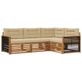 Outdoor-Sofagarnitur mit Kissen 4 pcs Natur und Beige