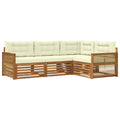 Outdoor-Sofagarnitur mit Kissen 4 pcs Natur und Creme