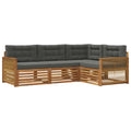 Outdoor-Sofagarnitur mit Kissen 4 pcs Natur und Anthrazit